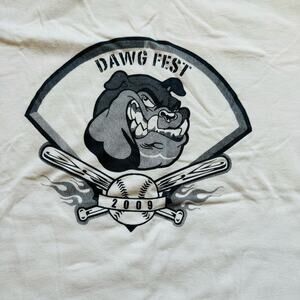 Dawg Fest 2009 Softball Tournament White Cotton Tee Shirt Size Large